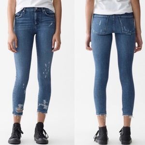 AGOLDE Distressed Cropped Skinny Jeans